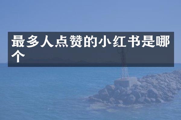 最多人点赞的小红书是哪个