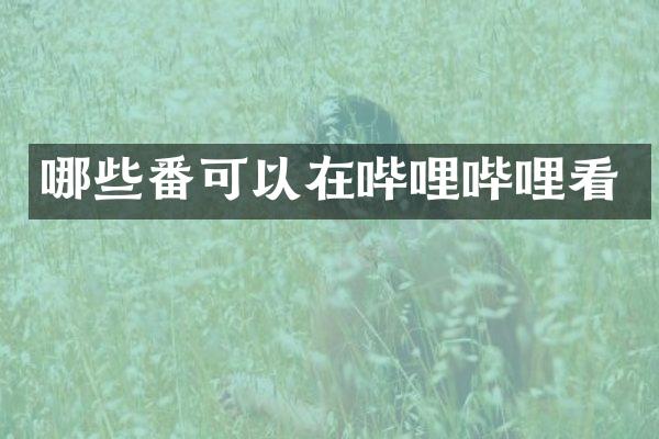 哪些番可以在哔哩哔哩看