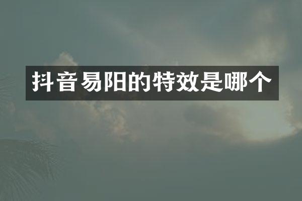 抖音易阳的特效是哪个