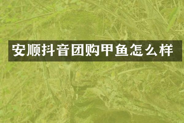 安顺抖音团购甲鱼怎么样