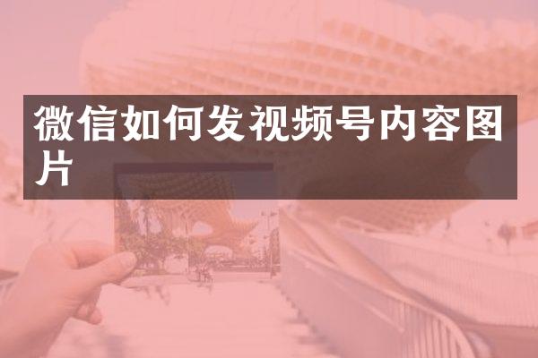微信如何发视频号内容图片