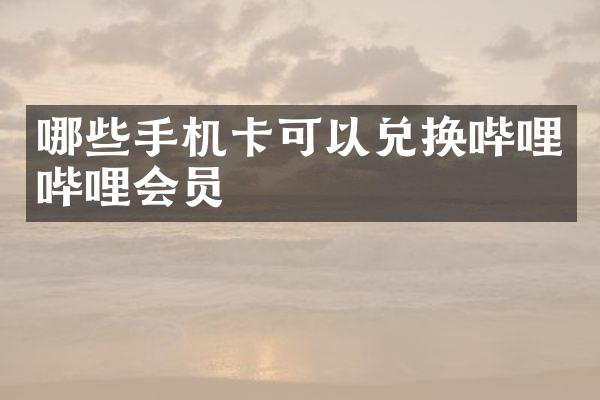 哪些可以兑换哔哩哔哩会员