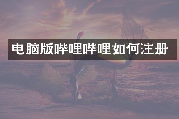 电脑版哔哩哔哩如何注册