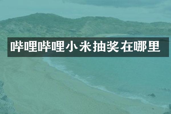 哔哩哔哩小米抽奖在哪里