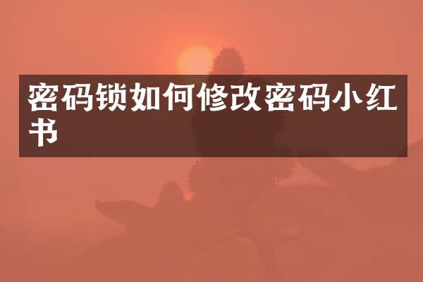 密码锁如何修改密码小红书
