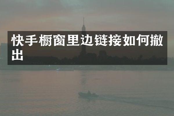 快手橱窗里边链接如何撤出