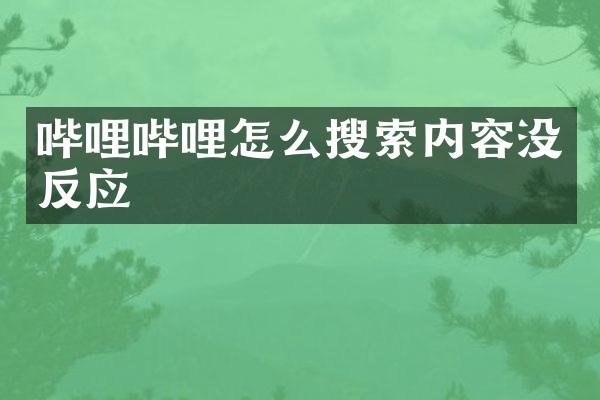 哔哩哔哩怎么搜索内容没反应