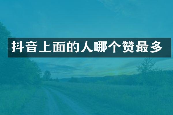 抖音上面的人哪个赞最多