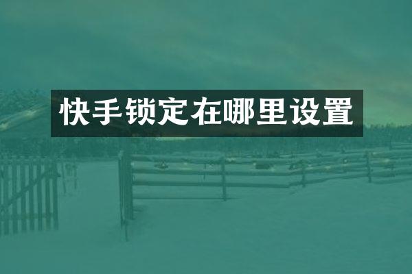 快手锁定在哪里设置