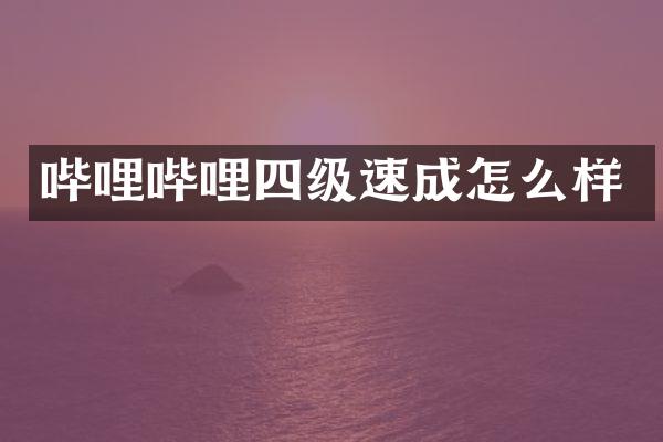 哔哩哔哩四级速成怎么样
