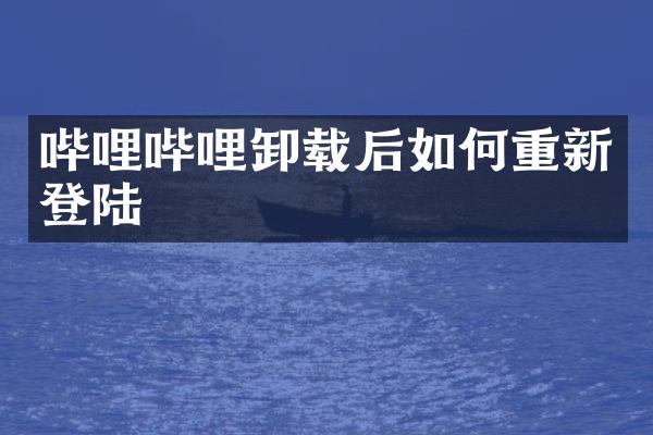 哔哩哔哩卸载后如何重新登陆