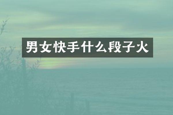 男女快手什么段子火
