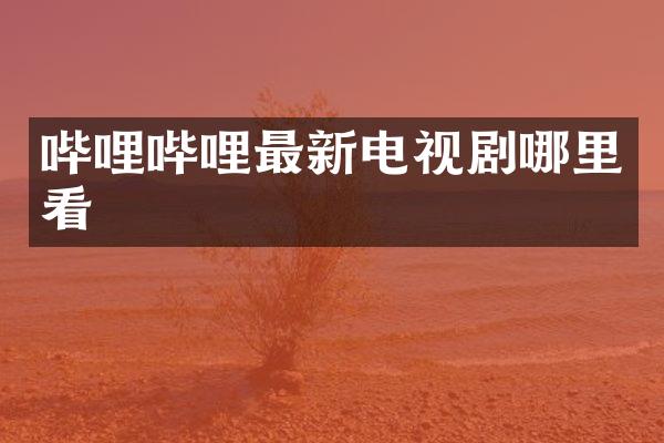 哔哩哔哩最新电视剧哪里看