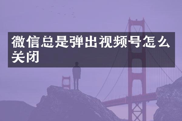 微信总是弹出视频号怎么关闭