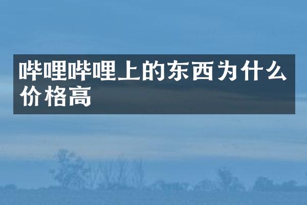 哔哩哔哩上的东西为什么价格高