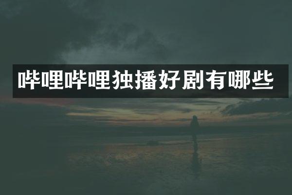 哔哩哔哩独播好剧有哪些