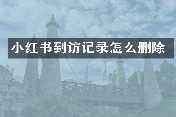 小红书到访记录怎么删除