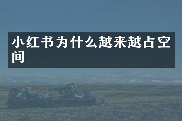 小红书为什么越来越占空间