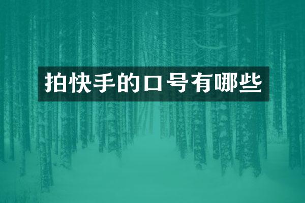 拍快手的口号有哪些