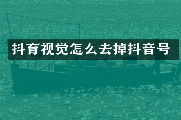 抖育视觉怎么去掉抖音号