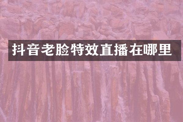 抖音老脸特效直播在哪里