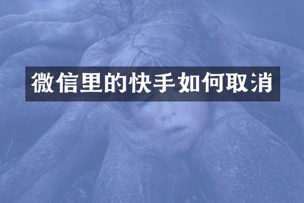 微信里的快手如何取消