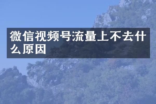 微信视频号流量上不去什么原因