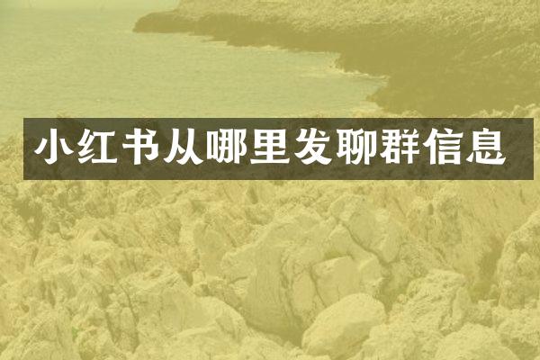 小红书从哪里发聊群信息