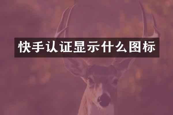 快手认证显示什么图标