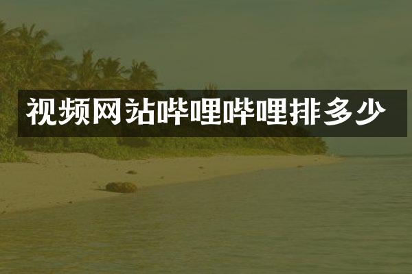 视频网站哔哩哔哩排多少