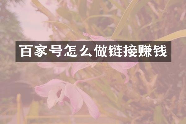 百家号怎么做链接赚钱