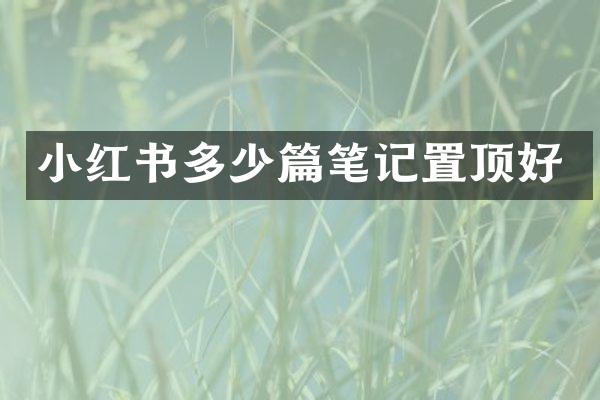小红书多少篇笔记置顶好