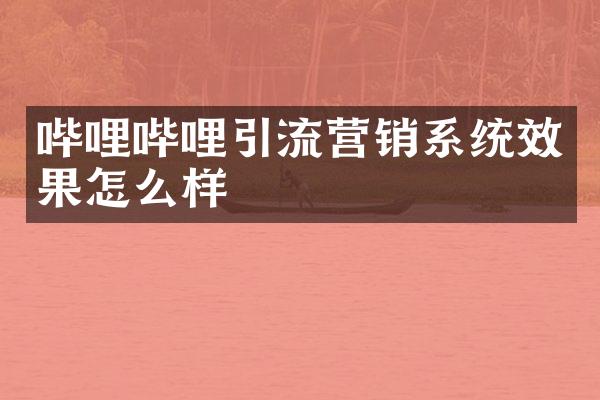 哔哩哔哩引流营销系统效果怎么样