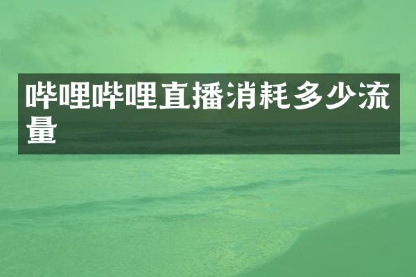 哔哩哔哩直播消耗多少流量