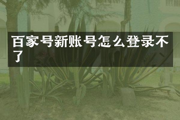 百家号新账号怎么登录不了