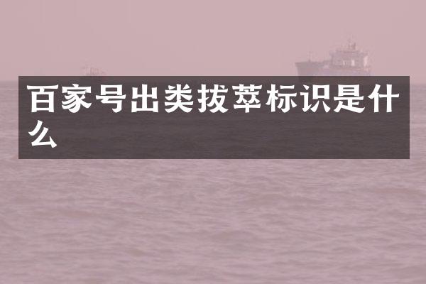 百家号出类拔萃标识是什么