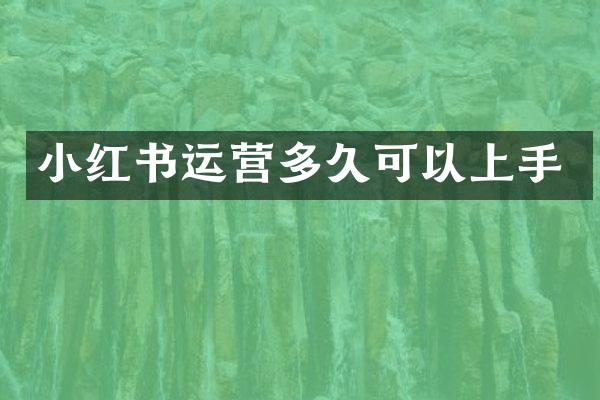 小红书运营多久可以上手