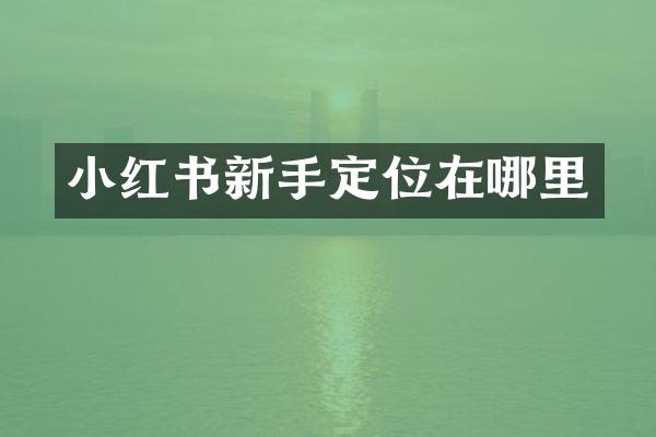 小红书新手定位在哪里