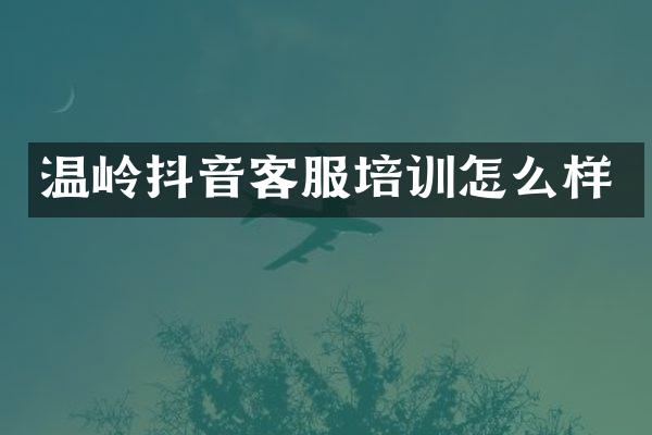 温岭抖音客服培训怎么样