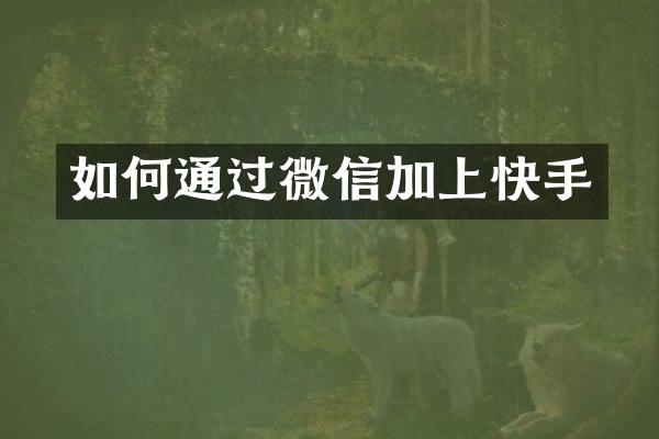 如何通过微信加上快手