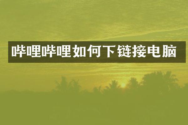 哔哩哔哩如何下链接电脑