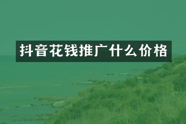 抖音花钱推广什么价格