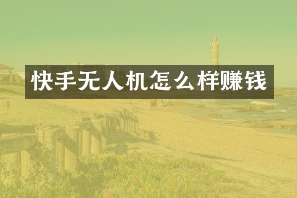 快手无人机怎么样赚钱