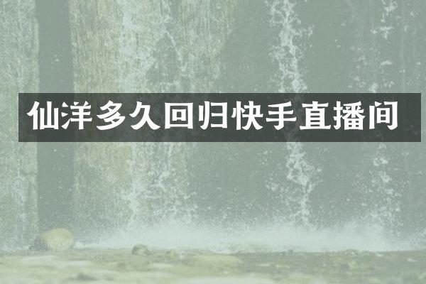 仙洋多久回归快手直播间