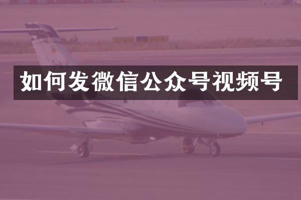 如何发微信公众号视频号
