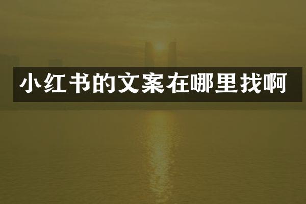 小红书的文案在哪里找啊