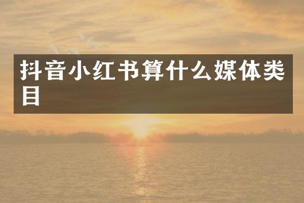 抖音小红书算什么媒体类目