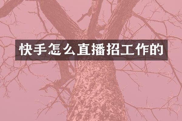 快手怎么直播招工作的