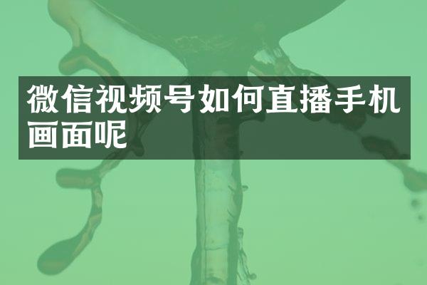 微信视频号如何直播手机画面呢