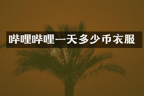 哔哩哔哩一天多少币衣服